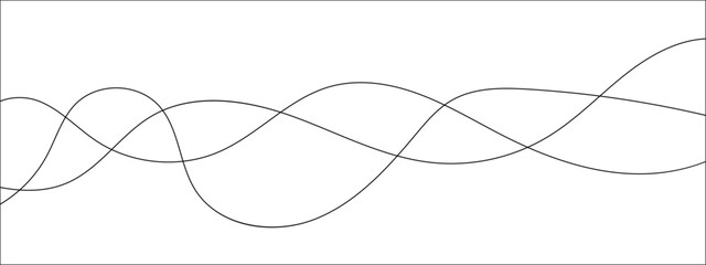 Grey and white wavy curve line with digital future technology concept background. Line art striped graphic template, banner background. Vector illustration.