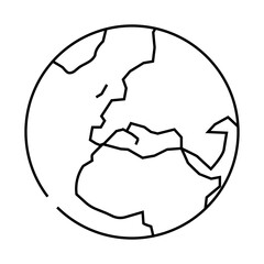 europe earth planet map line icon vector. europe earth planet map sign. isolated contour symbol black illustration