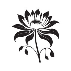 Flower silhouette with white background