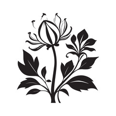 Flower silhouette with white background