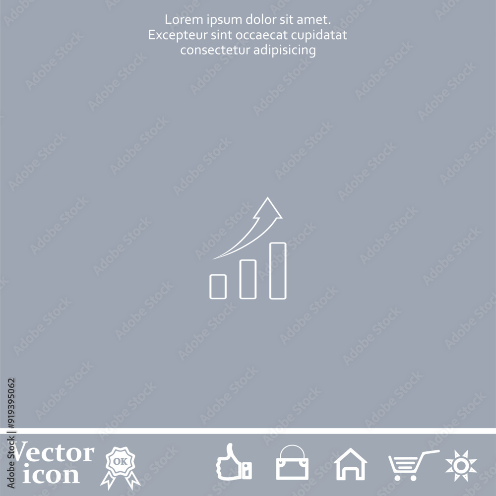 Poster vector icon of white color on a gray background