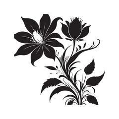 Flower silhouette with white background