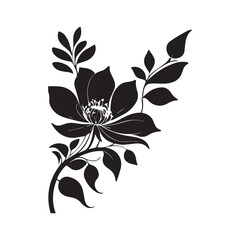 Flower silhouette with white background