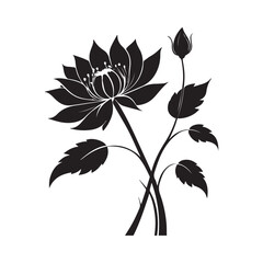 Flower silhouette with white background