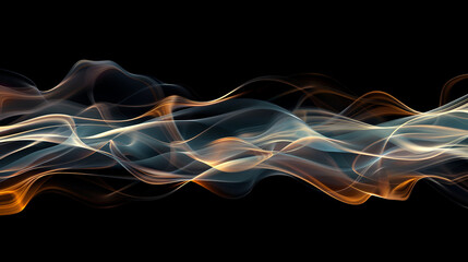 Background of Smoke movement ,Neon colour purple lines on black background ,Multicolored abstract smoke on a black background