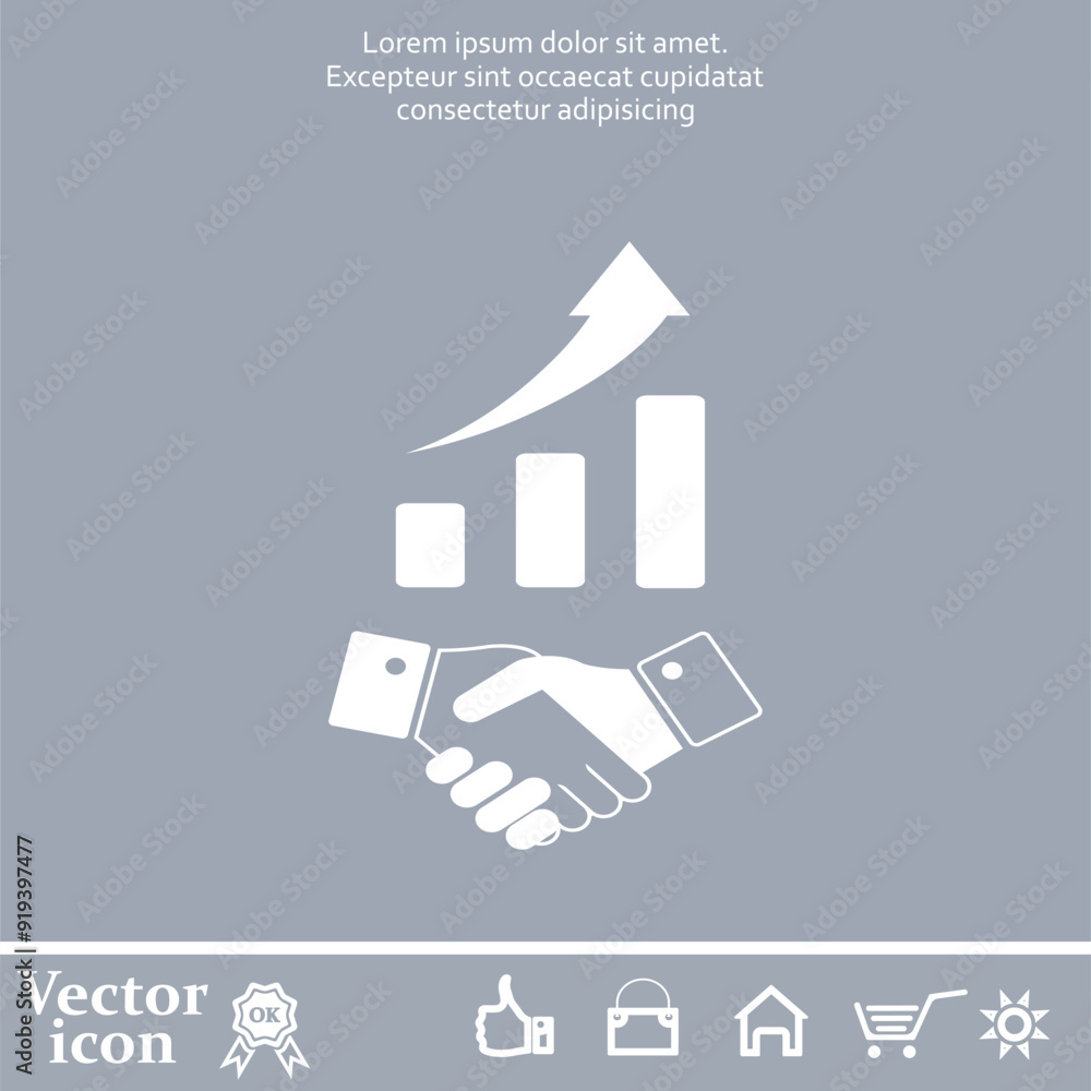 Poster vector icon of white color on a gray background