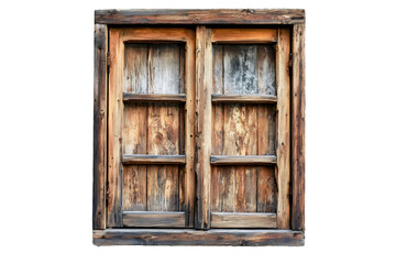 Old wooden window isolated.