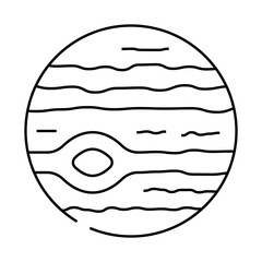 jupiter planet line icon vector. jupiter planet sign. isolated contour symbol black illustration