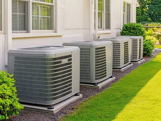 A comprehensive cooling system integrated into the homes HVAC system, providing uniform temperature control throughout multiple rooms.