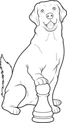 Labrador Chess piece Pawn Chess Animal Vector Graphic Art Illustration