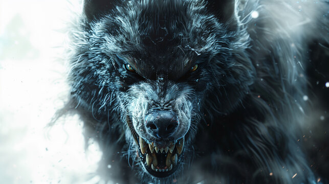 Werewulf isolated on white, lycan fantasy character