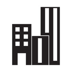 Building icon. Isolated on white background . EPS 10/AI