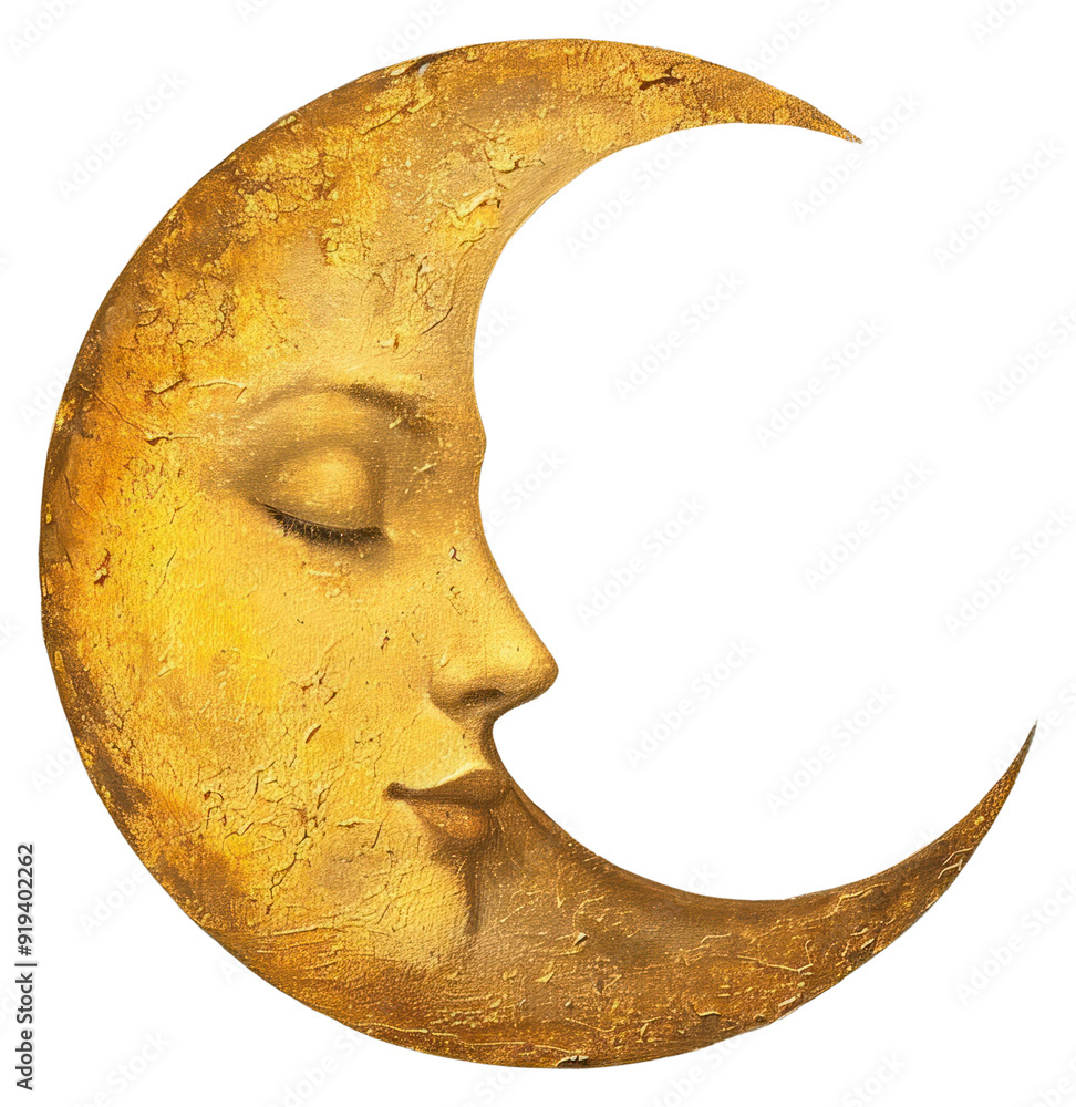 Poster png golden crescent moon painting moon astronomy.