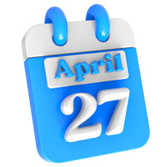 Date 27 3D Icon Blue