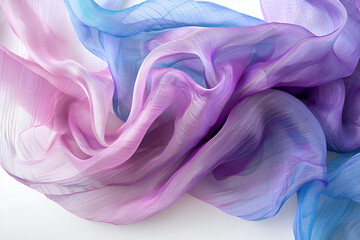 Flowing Pastel Fabric in Soft Purple and Blue Tones
