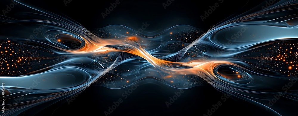 Canvas Prints symmetrical abstract shapes with holographic reflections, organic and futuristic, creating an ethere