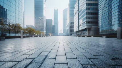 Fototapeta premium Urban agglomeration, empty ground, clean background, warm eyes, modernism, realism, flat angle shot, head-up, masterpiece, ultra high definition, with generative ai