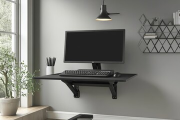 ergonomic standing desk with monitor
