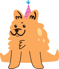 cute dog celebrating