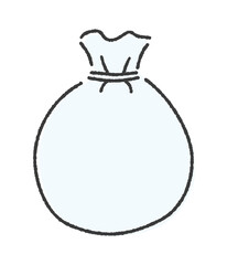 紐で縛った透明 / 半透明な無地の袋 - 手描きのシンプルでおしゃれなゴミ袋やビニール袋のイメージ素材