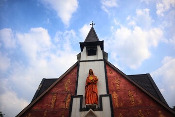 Stasi Santa Catharina Catholic Church, Taman Mini Indonesia Indah seen from the front.
