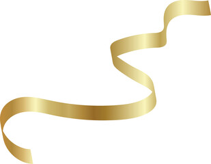 Set of gold ribbons. Christmas and new year holiday decoration