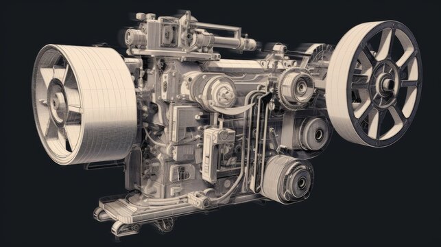 Technical Illustration of a Machine