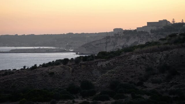 The city of Sciacca in Sicily at dusk