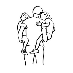 Heartwarming Father’s Day Illustration: Celebrating the Bond between Father and Child