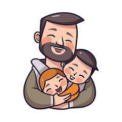 Heartwarming Father’s Day Illustration: Celebrating the Bond between Father and Child