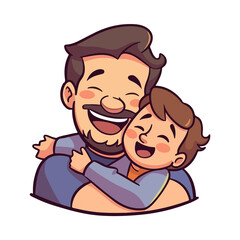 Heartwarming Father’s Day Illustration: Celebrating the Bond between Father and Child