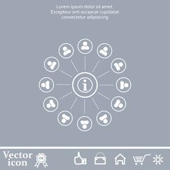 Vector icon of white color on a gray background