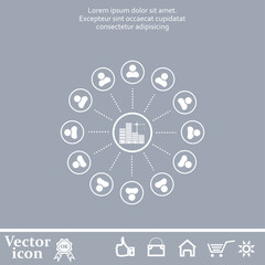 Vector icon of white color on a gray background