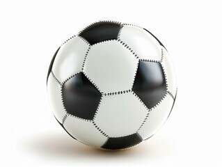 Realistic soccer ball on white background, 3D vector style.