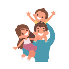 Heartwarming Father’s Day Illustration: Celebrating the Bond between Father and Child
