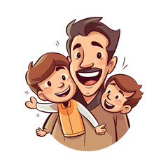 Heartwarming Father’s Day Illustration: Celebrating the Bond between Father and Child