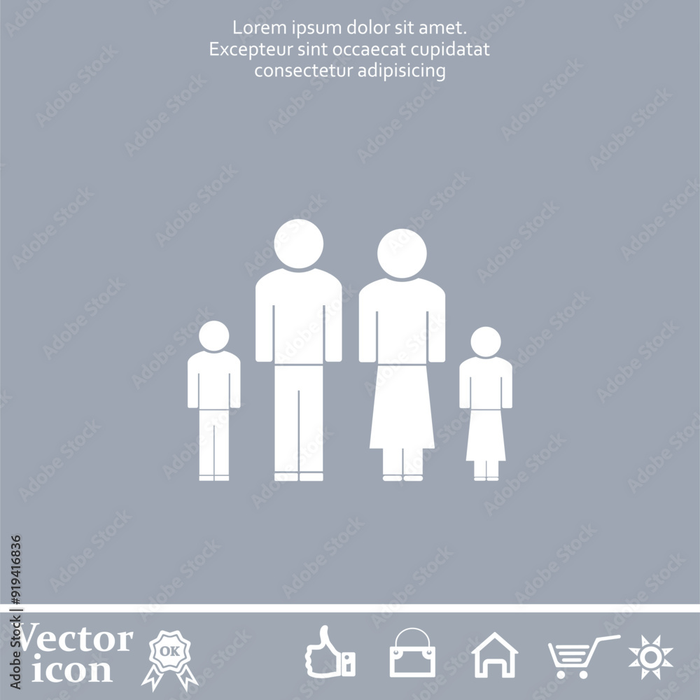 Poster vector icon of white color on a gray background