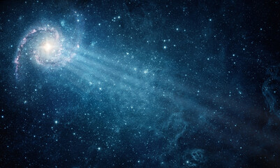 Galaxy on night sky, star in the space. Lonely galaxy in outer space. Elements of this image...