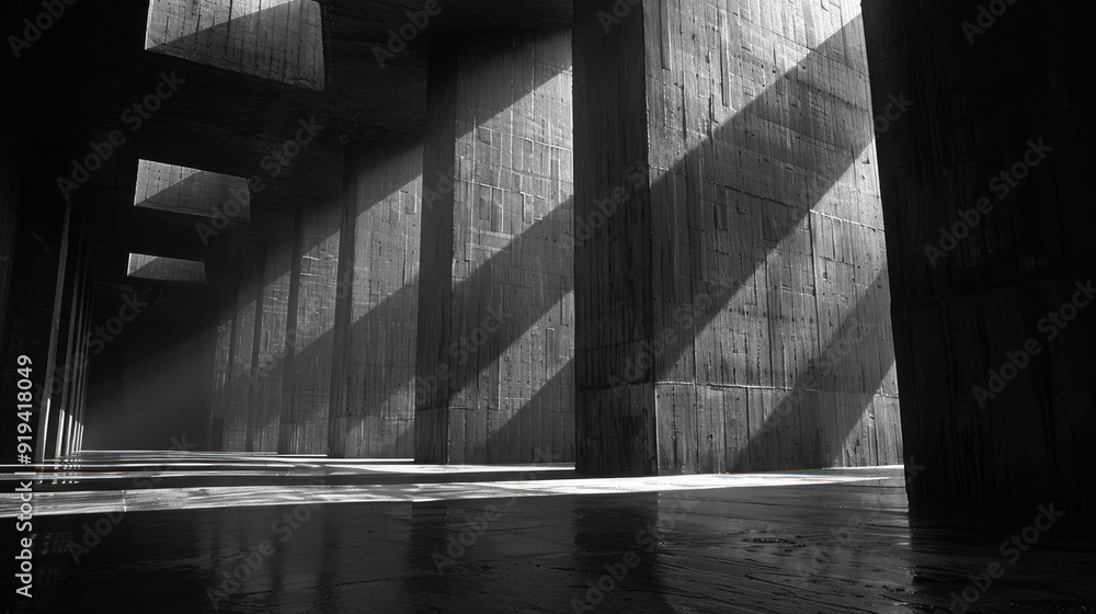 Poster concrete structure with light rays