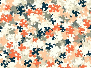 Simple pieces of puzzle pattern minimal illustration