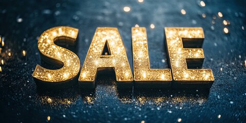 Sale shopping Christmas banner sparkles and light