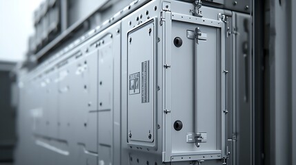 Metallic Panels and a Handle: A Close-Up of a Futuristic Design