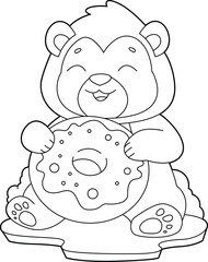 Lion Donut Animal Vector Graphic Art Illustration