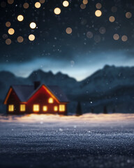 Fototapeta premium Christmas holidays decoration with colorful lights, trees and ornaments. Christmas conceptual background image.