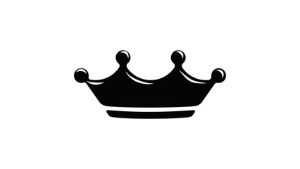 Royal crown, black isolated silhouette