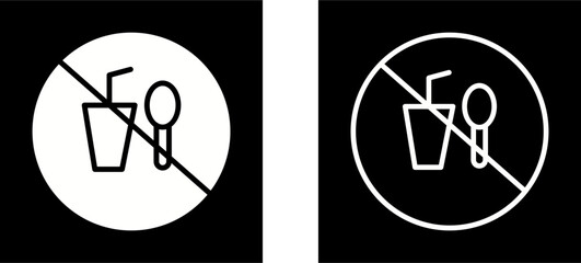 No Food or Drinks Vector Icon