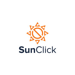 sun click simple sleek creative geometric modern logo design