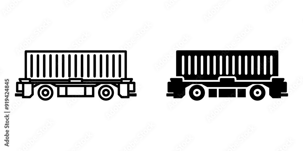 Poster ofvs693 outlinefilledvectorsign ofvs - container automated guided vehicle vector icon . agv . isolat
