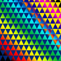 A visually striking background featuring a seamless pattern of triangles with smooth gradient transitions. This abstract design combines vibrant colors and geometric shapes, creating a dynamic, modern