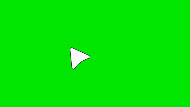arrow animation. Single click and double click animated icons. Mouse cursor icon.Internet and Technology.HD green screen
